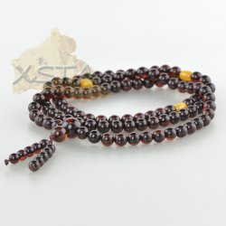 Baltic amber round beads rosary